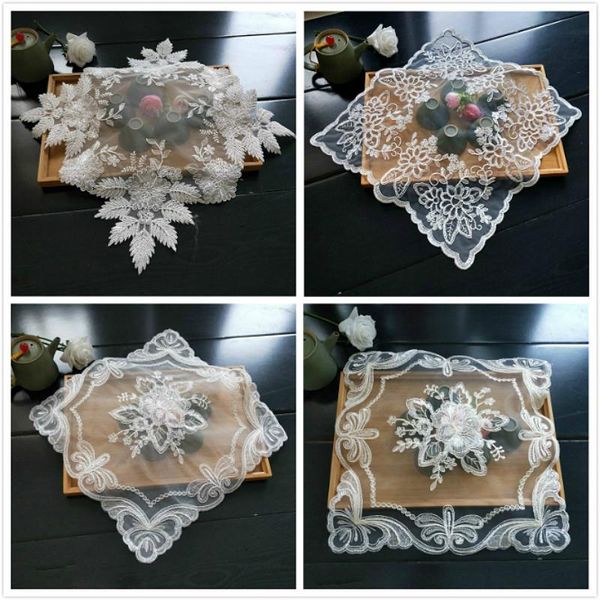 

european-style insulation fabric placemat embroidered tea set fruit plate vase pad dining coffee table mat posavasos mats & pads