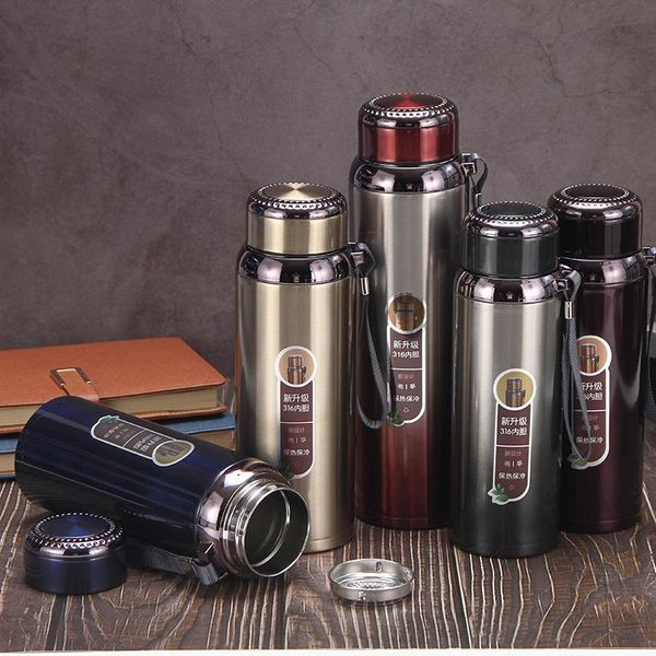 

stainless steel vacuum flask iron armored sling water cup outdoor large capacity sports bottle bottles