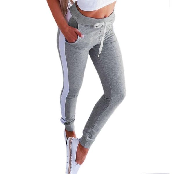 

women's pants & capris women casual fashion harajuku loose high-elastic sports side print leggings beam feet wild slim, Black;white