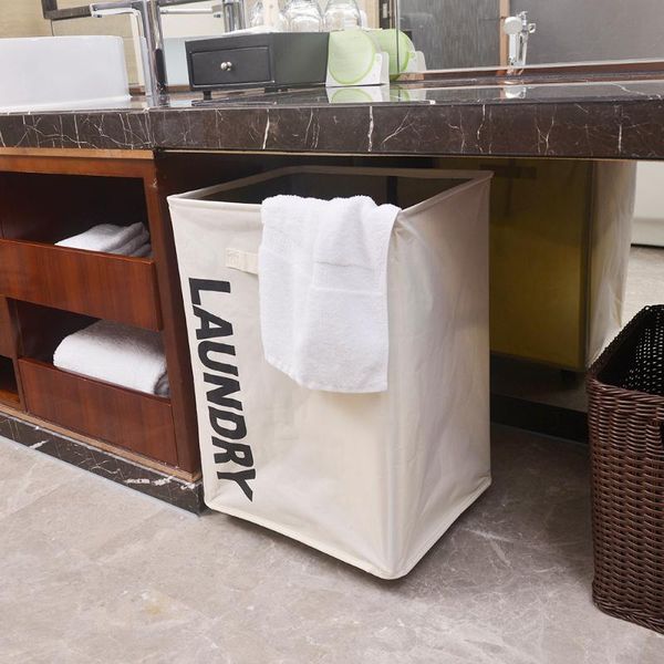 

foldable dirty laundry basket large organizer mesh drawstring clothes hamper oxford cloth bin with handles storage & organization