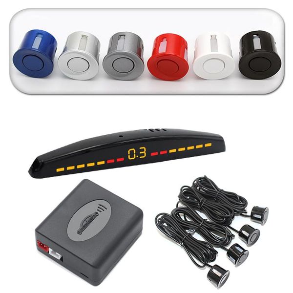 

car rear view cameras& parking sensors universal lcd parktronics 4 22mm automobile reversing radars detector auto assistance radar alert led