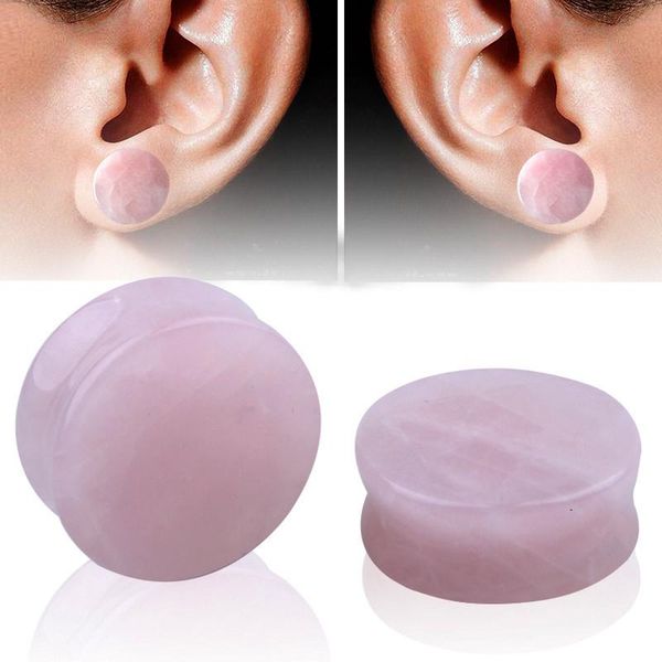 

other europe and america natural powder crystal stone ear expansiones auricle puncture exquisite piercing ornament 6-16mm, Slivery;golden