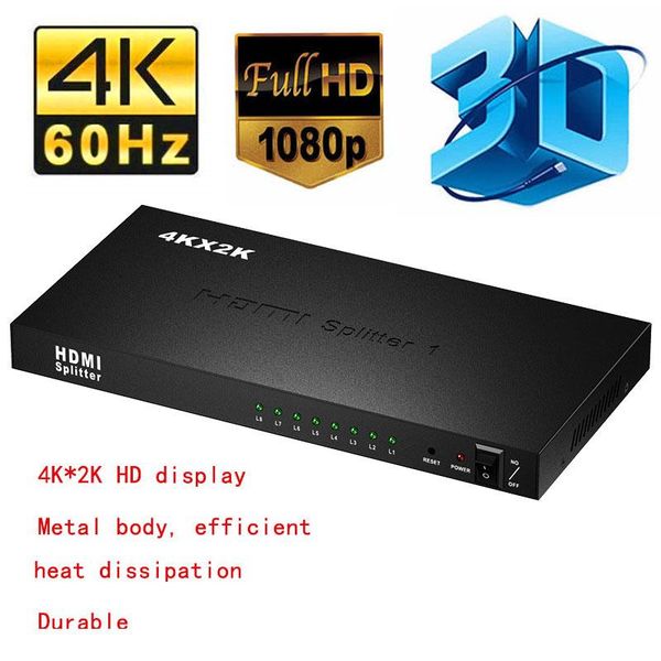

audio cables & connectors 1x8 splitter, one input and eight output video splitter , supports full hd 3d 1080p / 60hz