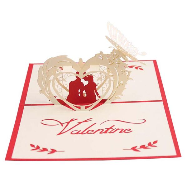 

greeting cards 3d with envelope for valentines lovers couple's day gifts