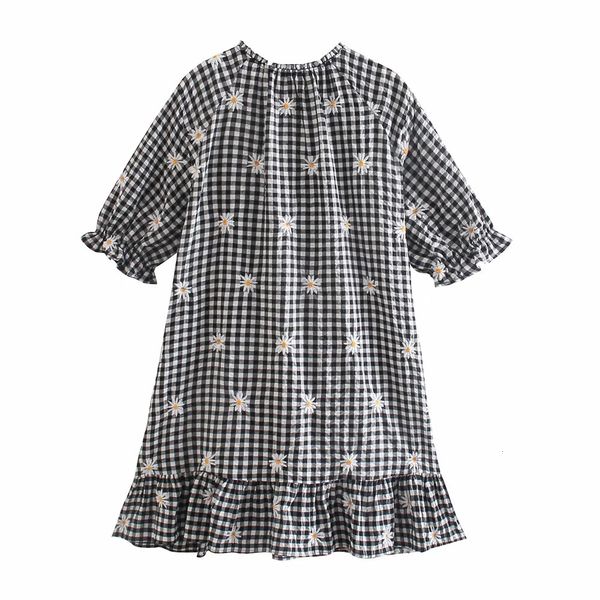 

casual dresses provider of black and white fashion big grid complete sleeve sweet folds for ladies girls, Black;gray