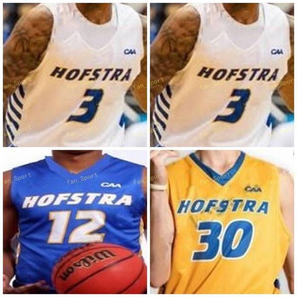 

ncaa college hofstra pride basketball jersey 4 desure buie 5 eli pemberton 11 hal hughes kevin schutte stafford trueheart custom stitched, Black