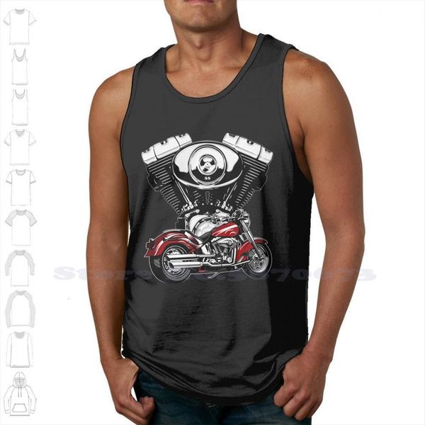 

motorcycle and engine summer funny tank sleeveless vest for men women, White;black