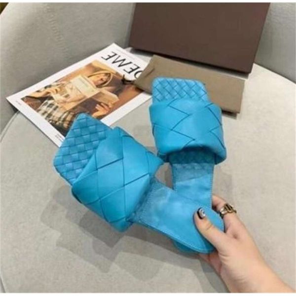 

Camouflage 2021 Luxury Designer Sandals Summer Slipper Women Leather Mules Squared Sole the Lido Sandal Sexy Party Slippers with Box, Color 1