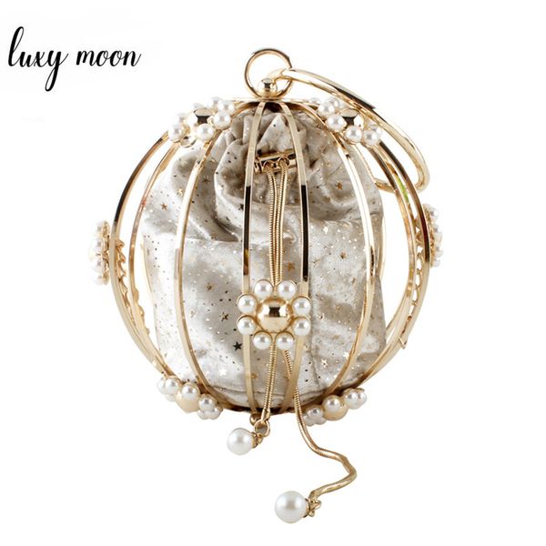 

hollow out metal mini ladies handbag luxury pearl velour wedding clutch bag women's evening bag