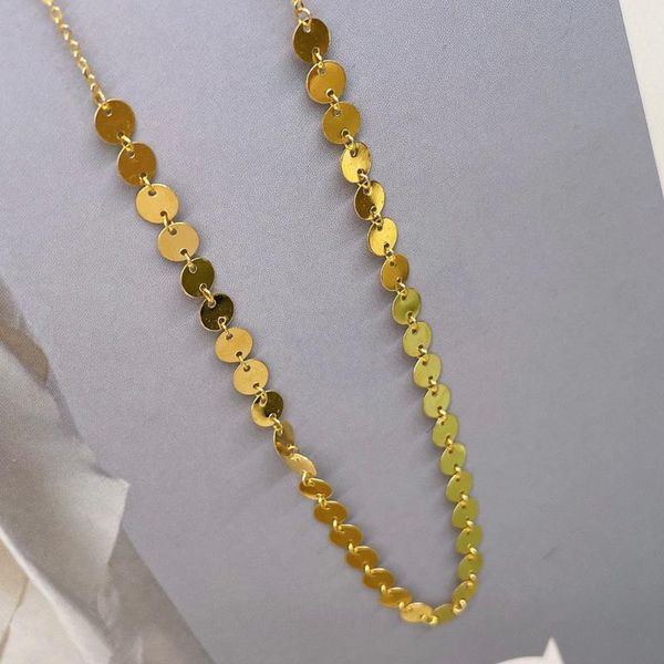 

chains madalena sarara round neck women choker 18k yellow gold super cute o type chain necklace ajustable au750, Silver