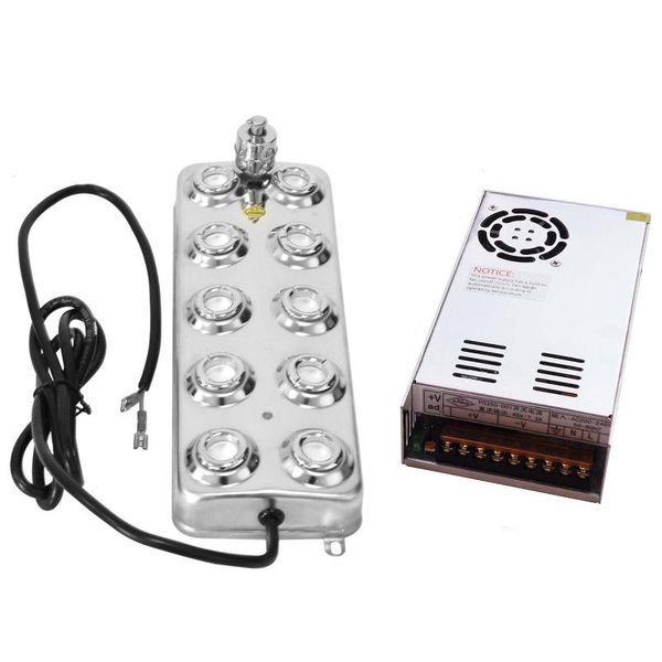 

humidifiers 5000ml/h 10 head ultrasonic mist maker fogger humidifier greenhouse aeromist hydroponics+switching power supply