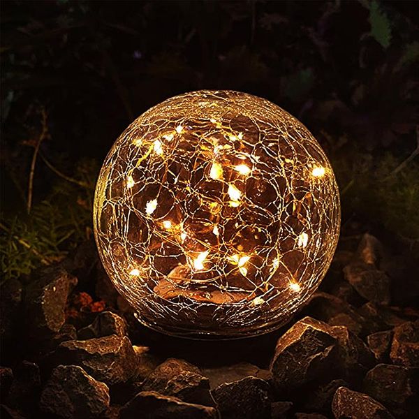 

solar lamps cracked ball light garden buried ice hockey waterproof ornaments inserted ground landscape
