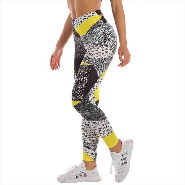 

Woman Pants Workout Legging Contrast Stitching Printing Fitness Leggins High Waist Slim Legins Gym Bandage Leggings, Black