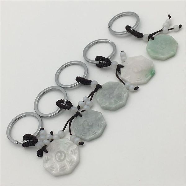 

keychains wholesale natural stone key chain good luck 5pcs, Silver