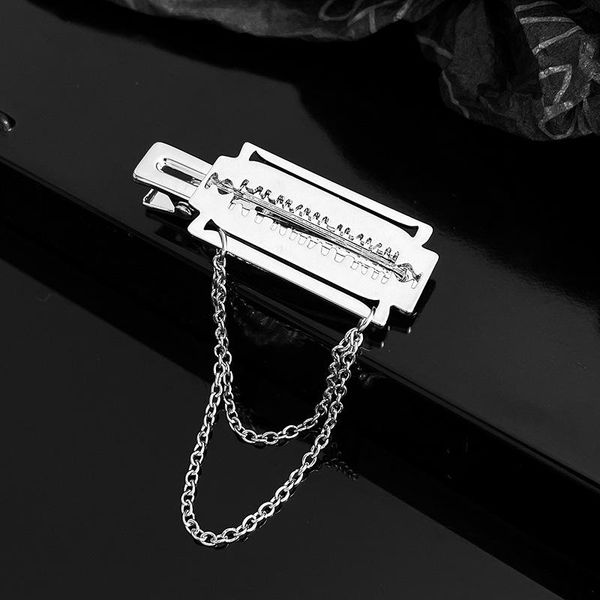 

hair clips & barrettes metal sweet cool blade tassel clip simple trend side ins retro texture hip hop brooch hairpin dual-use jewelry, Golden;silver