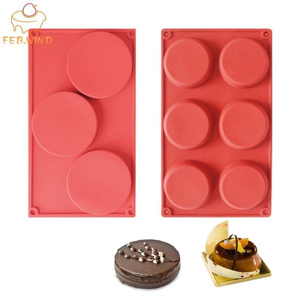 

baking moulds 3/6 cup large silicone cupcake/muffin pan for non-stick mousse cake mold mini pie pans round resin/soap molds 802