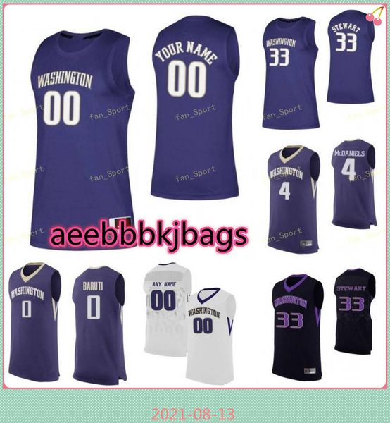 

ncaa college washington huskies basketball jersey 0 jaden mcdaniels quade green 1 david crisp nate roberts custom stitched, Black