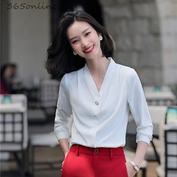 

novelty white formal uniform styles long sleeve blouses and shirts for women business work wear spring summer chiffon blouse women's &
