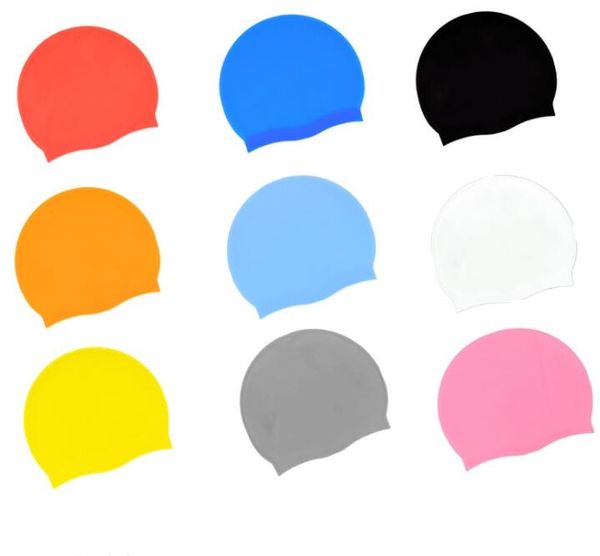 Cuffie da nuoto in silicone impermeabili cappelli da bagno per adulti per bambini Cuffia da sub solida Cappello da bagno professionale Mantieni i capelli asciutti