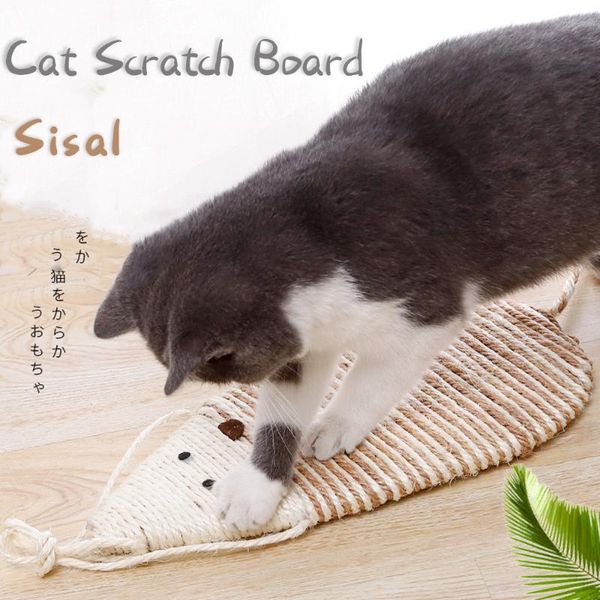 

cat toys sisal scratcher board mouse shaped mat furniture protector for sharpen nails interactive