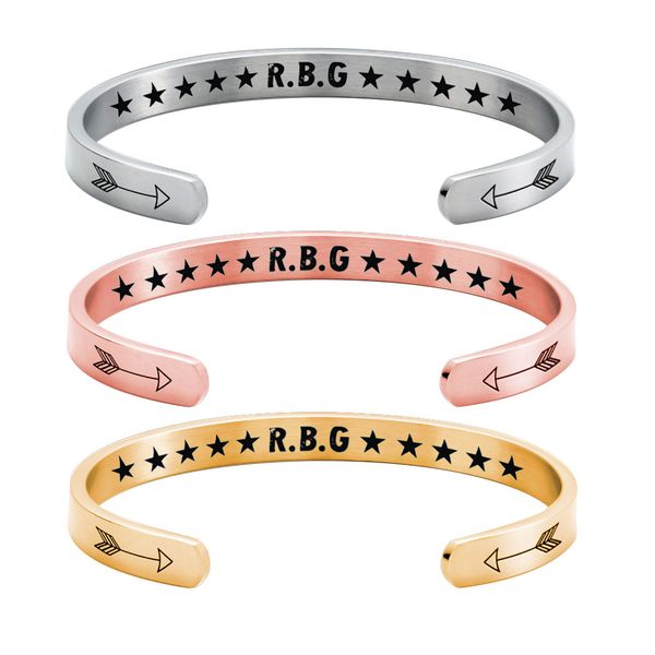 

rbg stainless steel bracelet jewelry letters bracelet & bangle for women men, Black