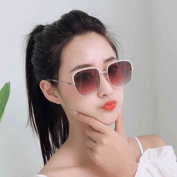

sunglasses 2021 women's square chain metal glasses fashion net red, White;black