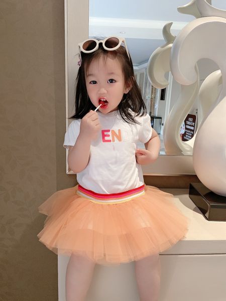 

2021 kids girls dress summer baby girl cotton short sleeve tutu dresses children birthday party lace dress, Red;yellow