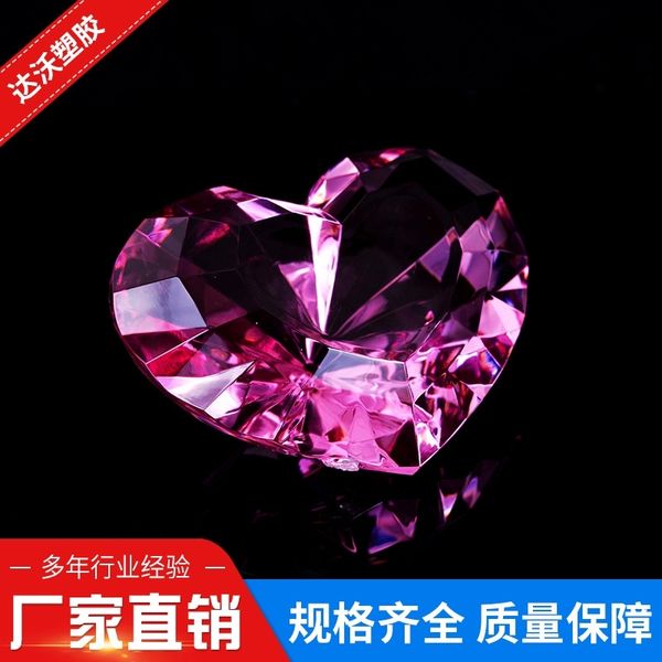 

Acrylic Crafts Ornament acrylic crystal ornament pink edge heart-shaped rose apple