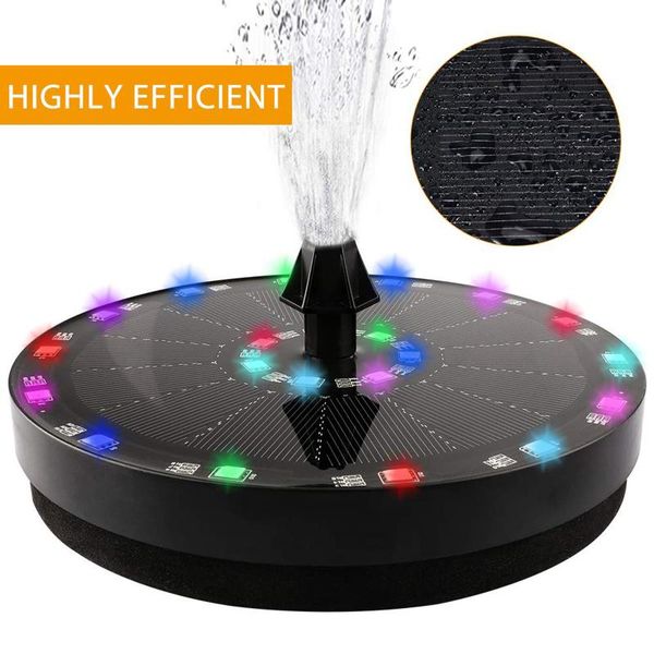 

double row smd light solar floating fountain pond lawn decor yard garden water bird bath fountains 7v/3.5w panel powered decorations