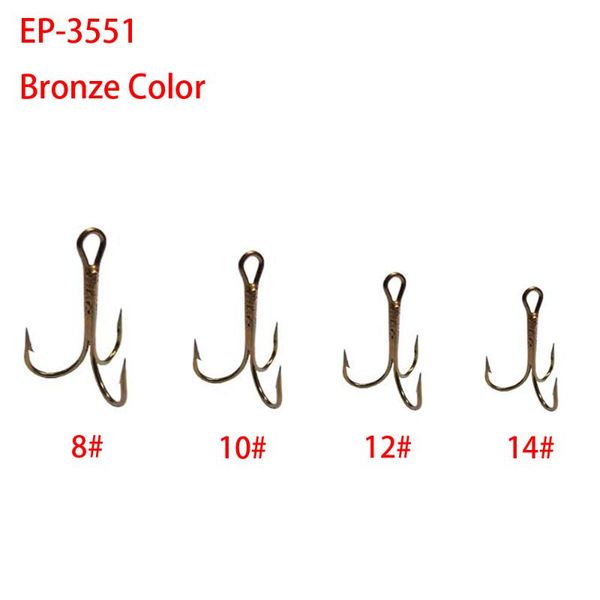 

fishing hooks 50pcs eupheng ep-3551 hook bronze color l