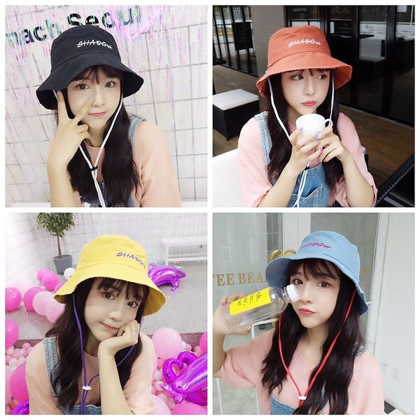 

hat outdoor cute soft girl letter embroidered fisherman's hat for men and women