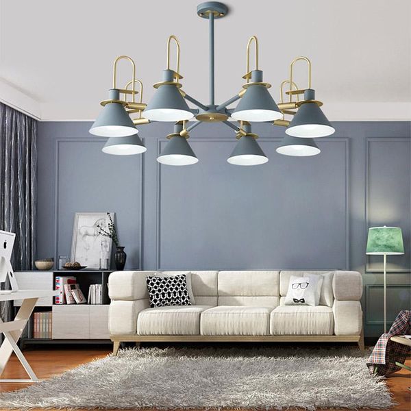 

nordic modern personality e27 110v 220v horn multi-head chandelier living room bedroom restaurant bar exhibition hall wind lamp pendant lamp