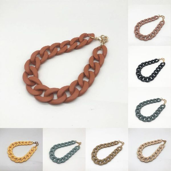 

detachable handle replacement bags strap simple all-match handbag chain with buckle women mix color shoulder bag parts & accessories, Black