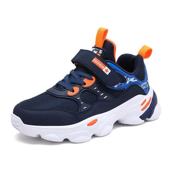 

new design children sports boys girls autumn damping slip breathable kids sneakers child running shoes 9051, Black