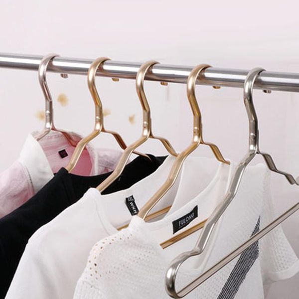 

hangers & racks 41.5cm 10 pcs/lot household anti-skid aluminium alloy coat hanger for clothes heavy duty clothing hanging rack