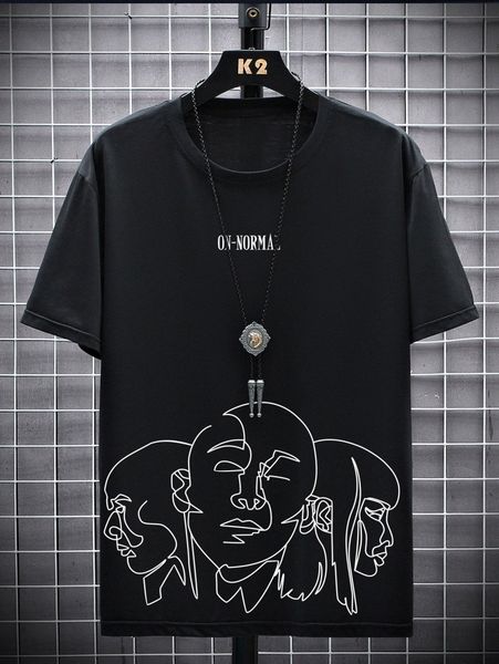 

extended sizes men letter & figure graphic tee f9gk#, White;black