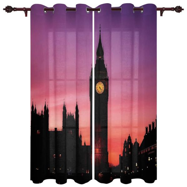 

exquisite home curtains big ben at dusk living room bedroom kitchen translucent polyester decorative curtain & drapes