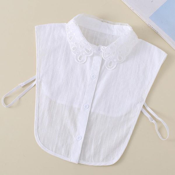

bow ties women white fake collar neckwear half shirt detachable female removable blouse sweater dress false, Black;gray