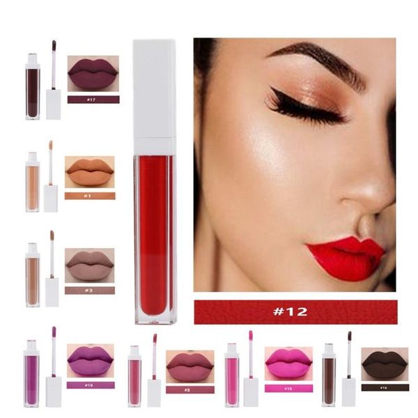 

piece matte liquid lipstick private label makeup waterproof non-stick cup nude lipgloss pigment lip gloss wholesale no logo