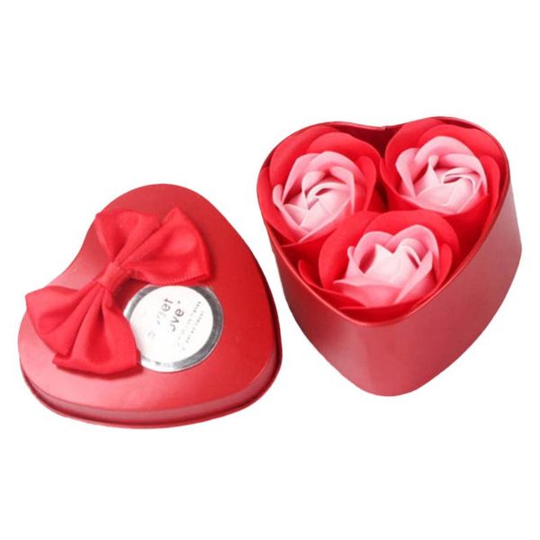 

3pcs heart scented bath body petal rose flower soap wedding decoration gift for your good friend party favor