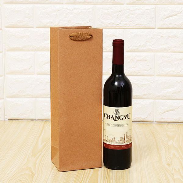 

gift wrap 12pcs kraft paper red hand bag drinks packing storage (single-vessle 11*9*35)