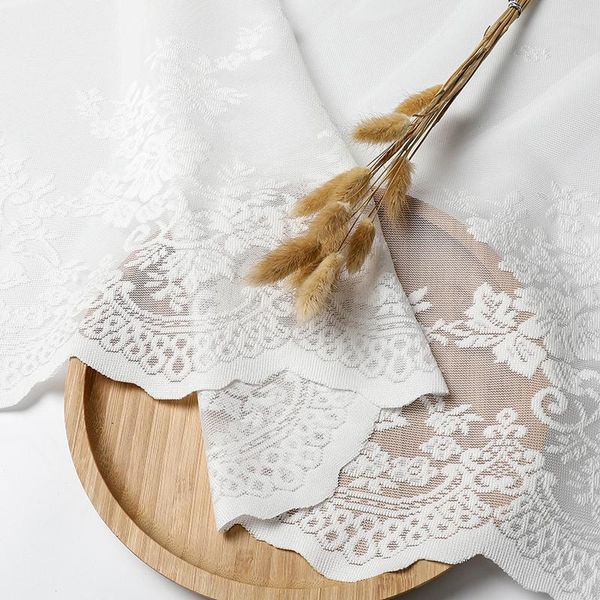 

curtain & drapes pastoral style white lace tulle curtains for living room jacquard window sheer bedroom voile balcony panel