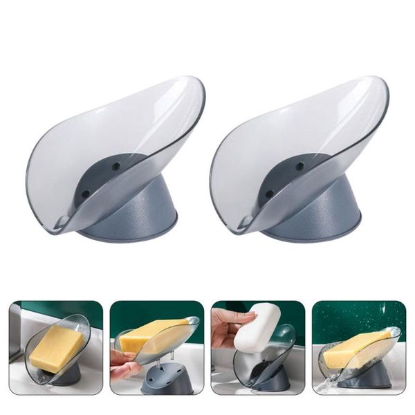 

soap dishes 2pcs punch-storage box shelf bathroom supply (blue)