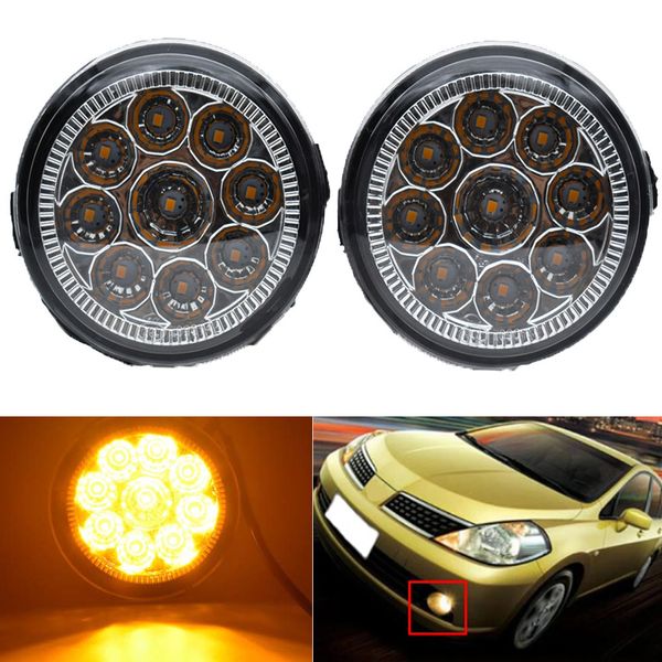 

1 set (left + right) for nissan tiida hatchback c11x 2007-2012 car styling front led fog lamps fog lights