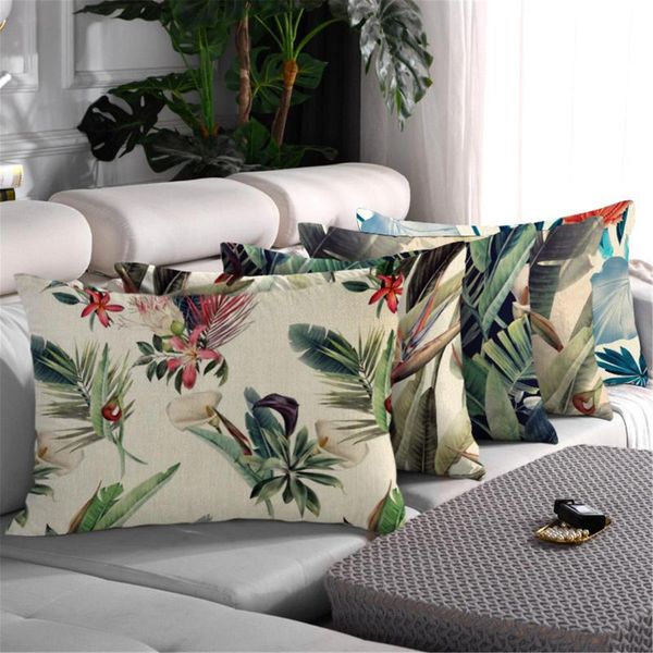 Almofada/travesseiro decorativo Fuwatacchi 50x70cm Plantas Floral Padrão Floral Froadias laterais Almofadas de sofás