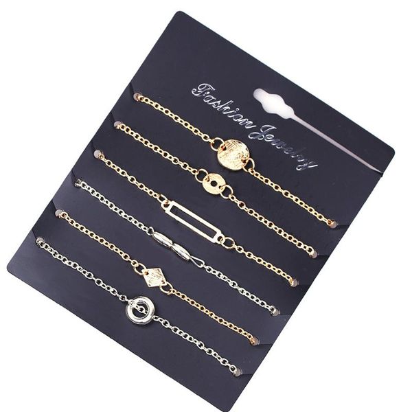 

charm bracelets 6pcs/set & bangles pendants rhinestone for women, Golden;silver