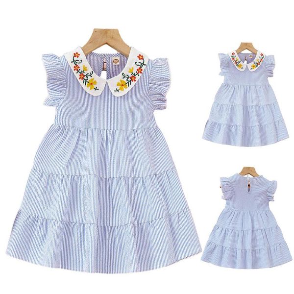 

clothing sets baby girl kids swing dress short sleeve a-line set clothes summer holiday, White