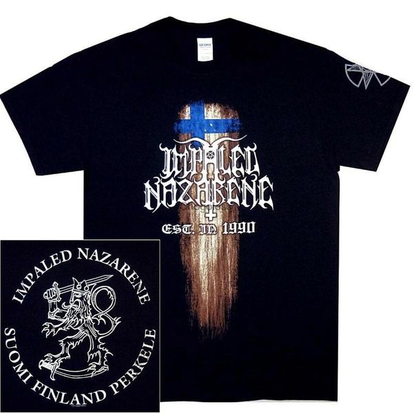 

men's t-shirts impaled nazarene suomi finland perkele shirt t, White;black