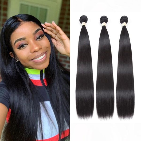 

human hair bulks malaysian straight weave 3/4 bundles deal 100% remy, Black