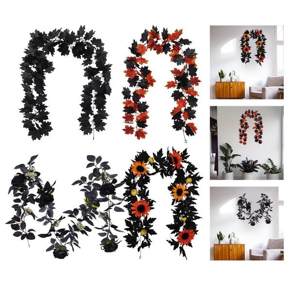 

decorative flowers & wreaths fake rose vine garland plant artificial flower hanging home el wedding party halloween decor plants